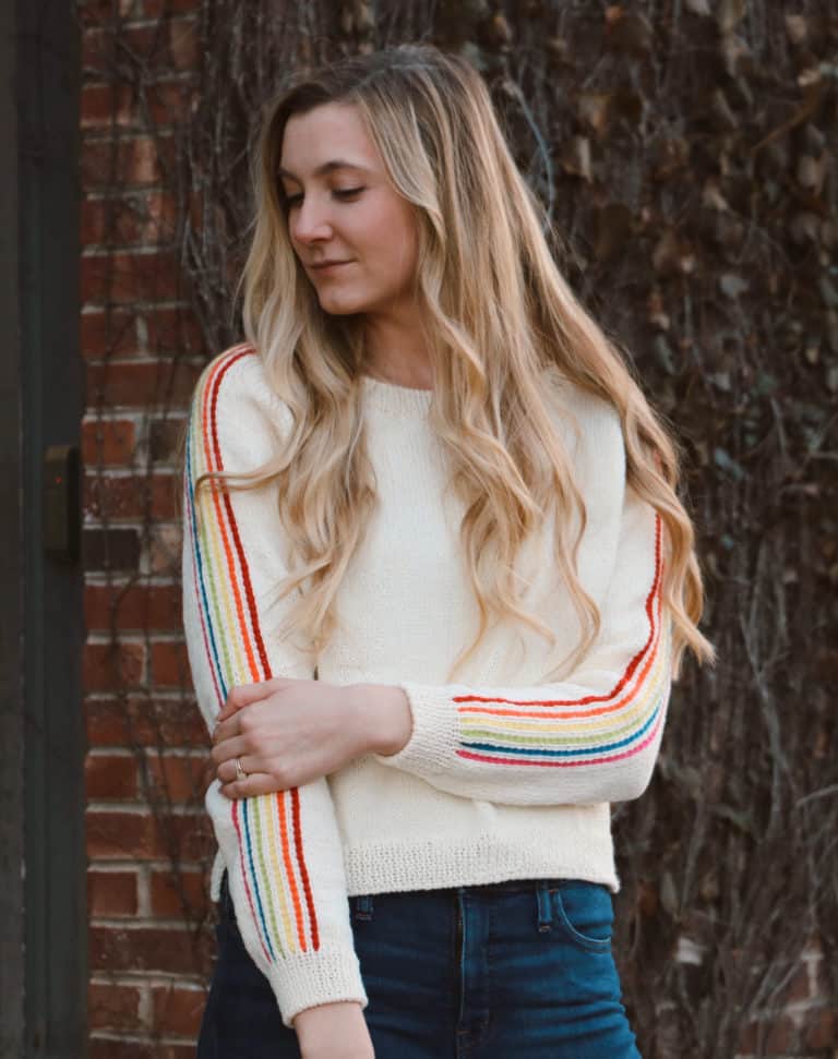 Rainbow Stripe Sweater Knitting Pattern