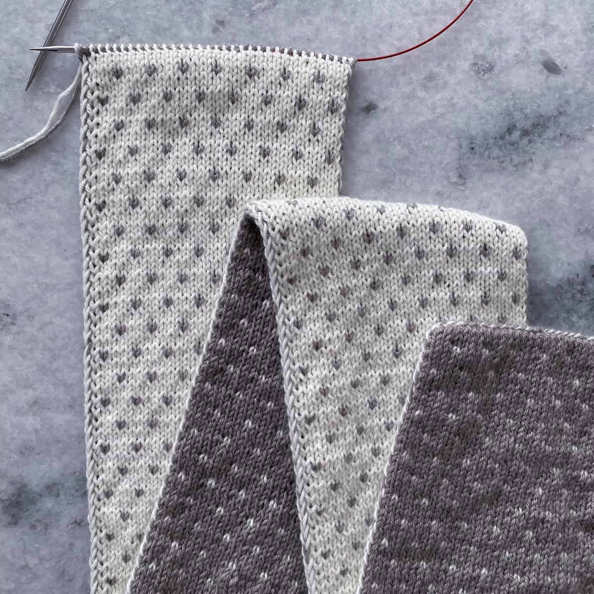 Dottie Scarf Knitting Pattern work in progress image