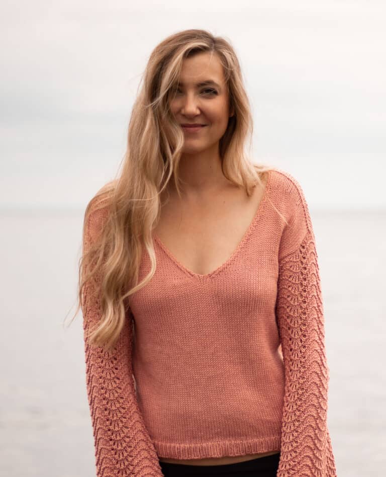 Aria Lace Sleeve Sweater Knitting Pattern