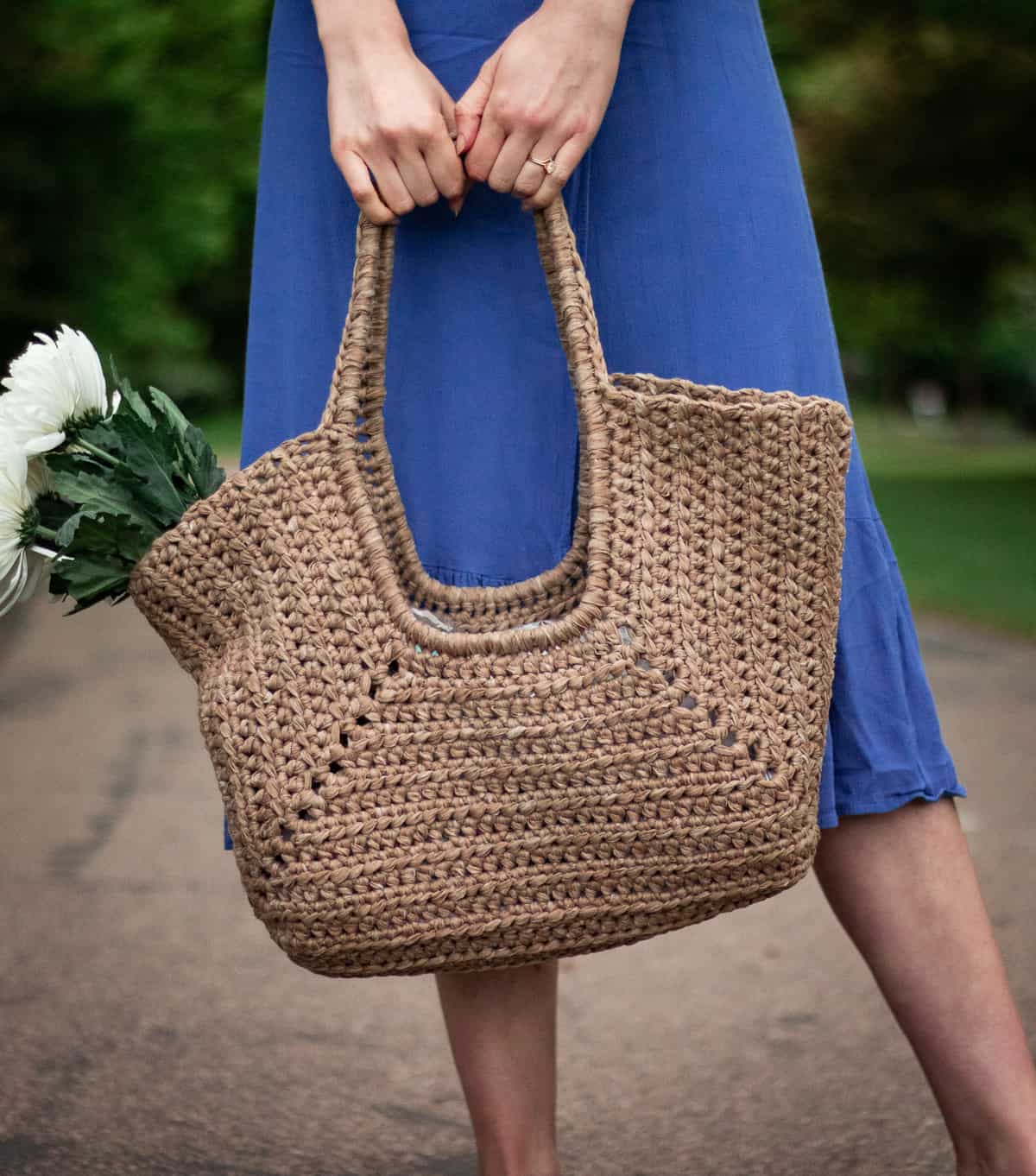 Woven Crochet Summer Tote Bag