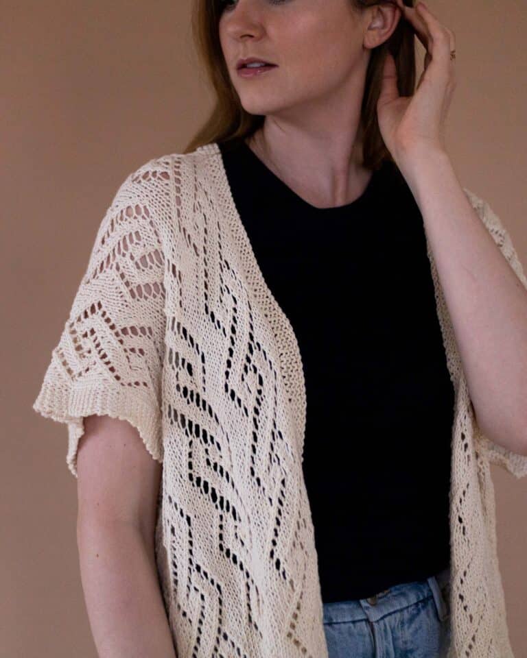 Diamond Lace Ruana Knitting Pattern